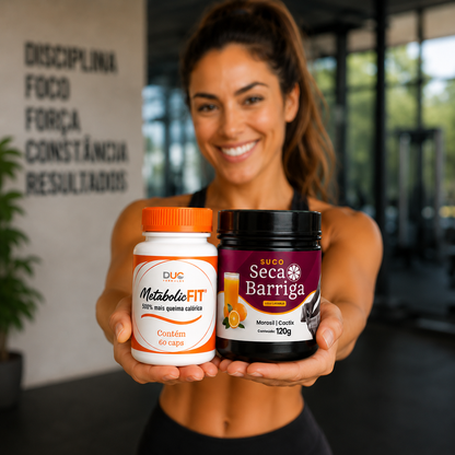 Kit Detox + Termogênico — Suco Seca Barriga + Metabolic Fit | Manipulado