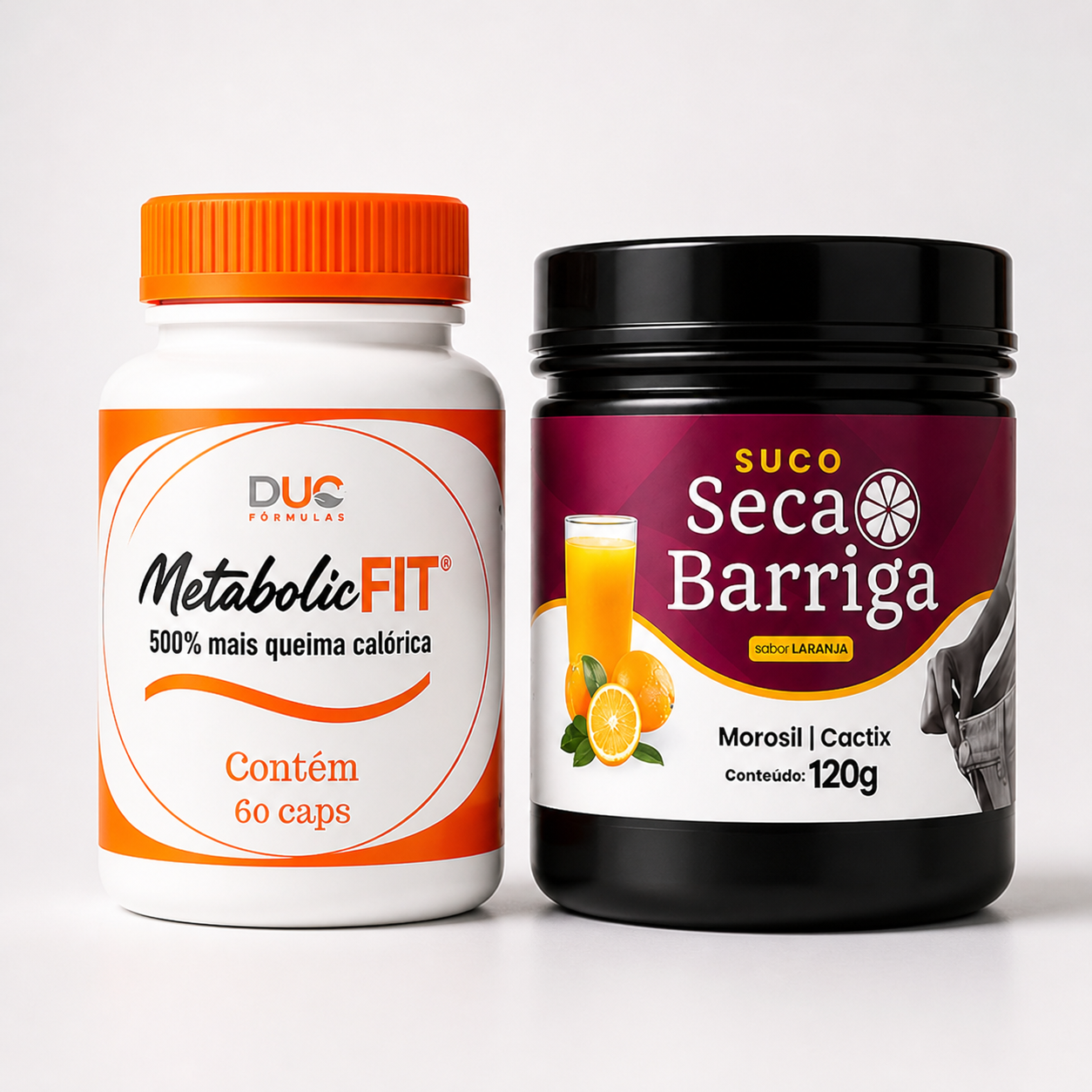 Kit Detox + Termogênico — Suco Seca Barriga + Metabolic Fit | Manipulado