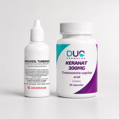Kit Crescimento Capilar — Minoxidil Turbinado + Keranat | Manipulado