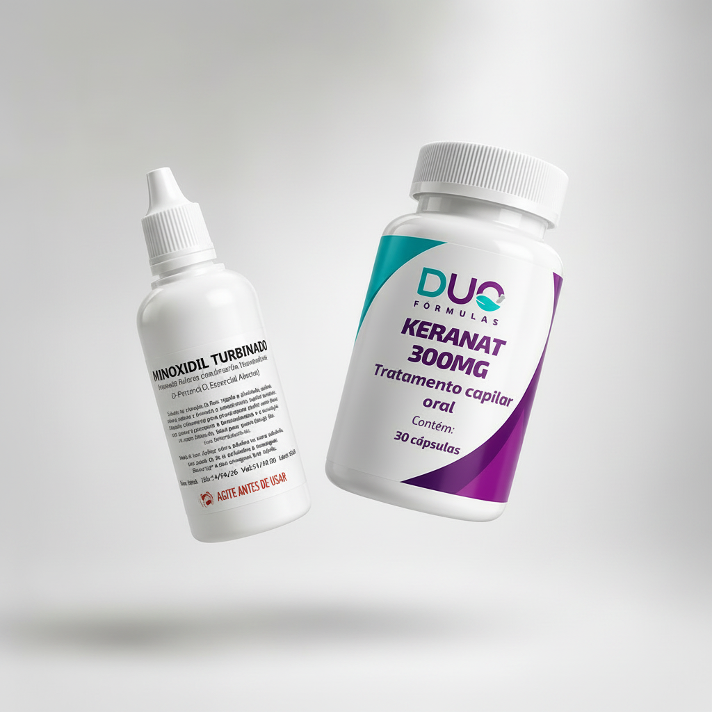 Kit Crescimento Capilar — Minoxidil Turbinado + Keranat | Manipulado