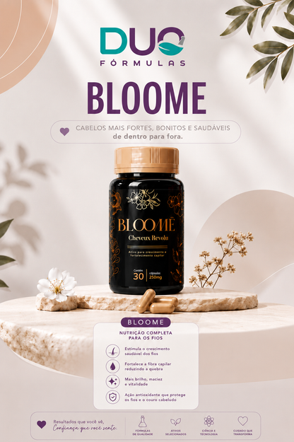 BLOOMÉ 250mg 30 Cápsulas | Suplemento para Crescimento e Fortalecimento Capilar
