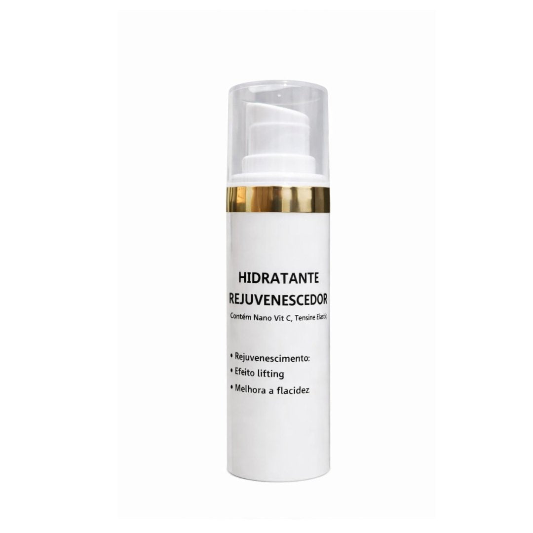 Hidratante Rejuvenescedor Facial com Ácido Hialurônico, Nano Vitamina C e Tensine | Efeito Lifting Antirrugas | 30ml