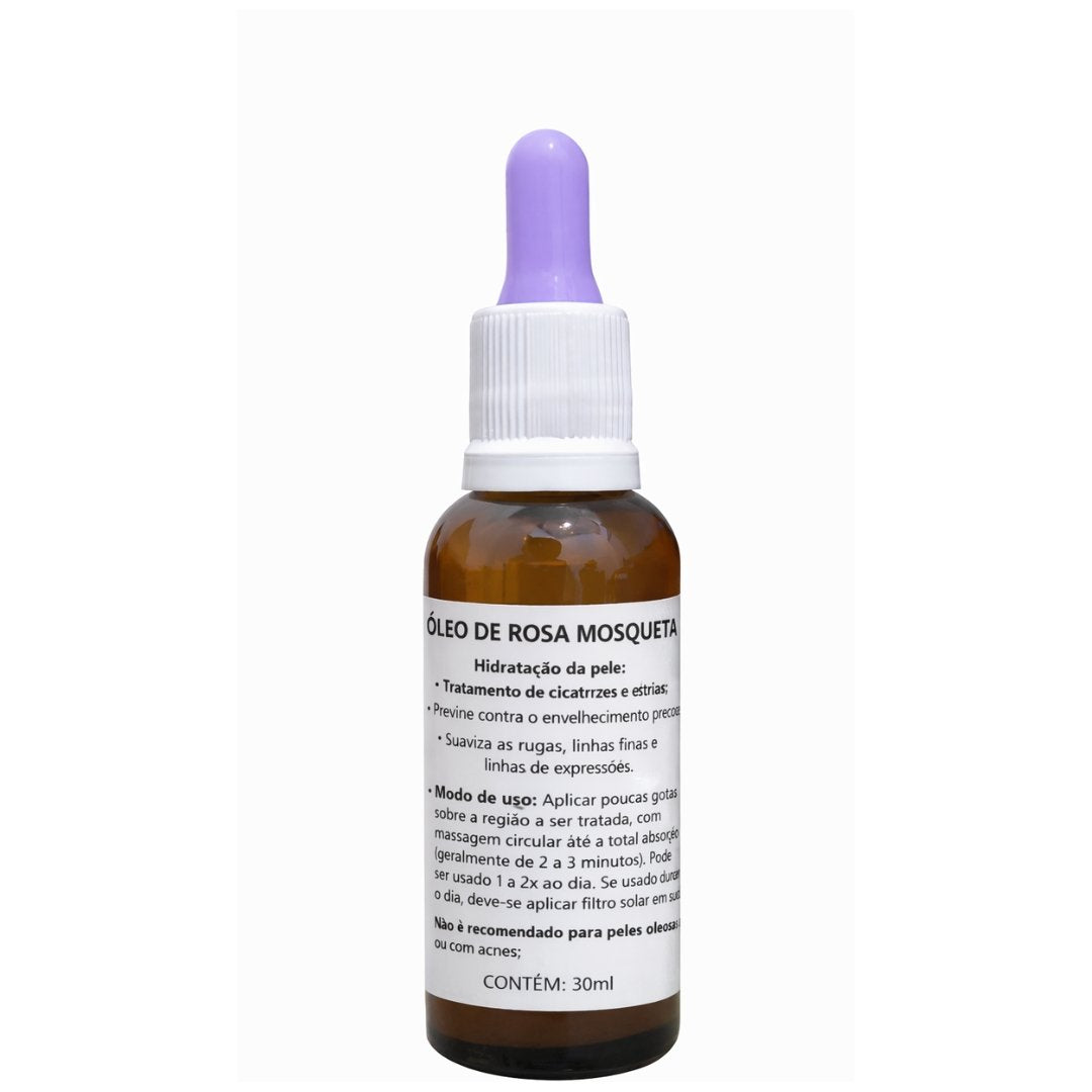Óleo de Rosa Mosqueta 30ml | Tratamento para Cicatrizes, Estrias, Rugas e Hidratação da Pele