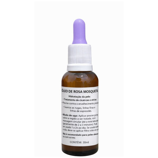 Óleo de Rosa Mosqueta 30ml | Tratamento para Cicatrizes, Estrias, Rugas e Hidratação da Pele