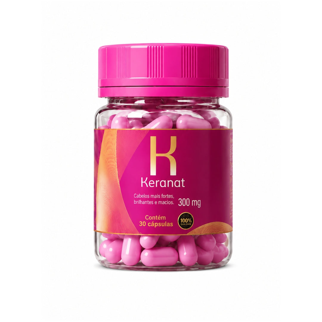 Keranat 300mg + Óleo de Abóbora – Suplemento Capilar Oral | Reduz Queda, Aumenta Volume e Devolve Brilho aos Cabelos