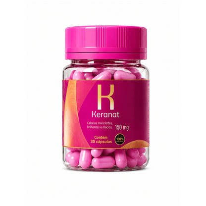 Keranat 150mg – Suplemento para Crescimento Capilar | Reduz Queda, Fortalece e Dá Brilho aos Cabelos