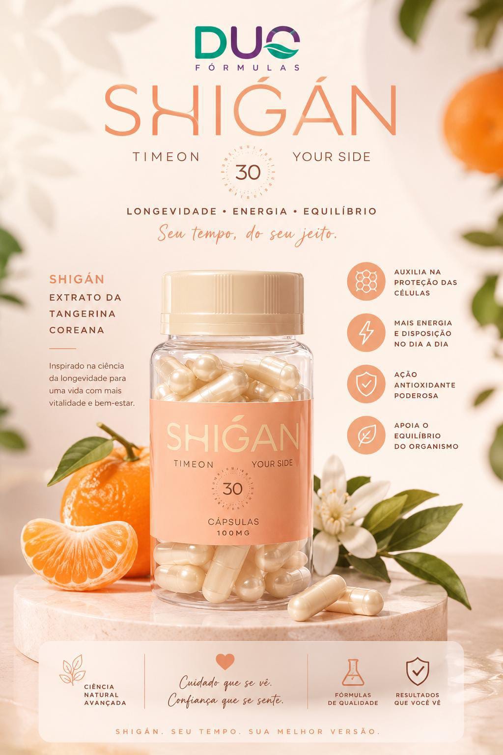 SHIGÁN 100mg – Longevidade, Imunidade e Saúde Celular | 30 Cápsulas