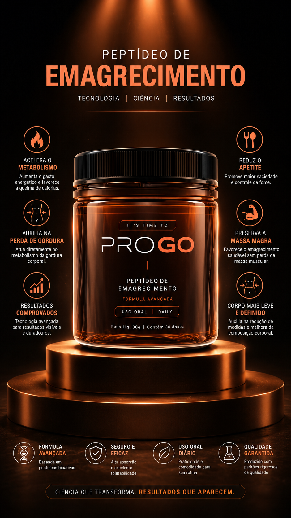 PROGO PEPTIDEO DO EMAGRECIMENTO 90G /30 DOSES