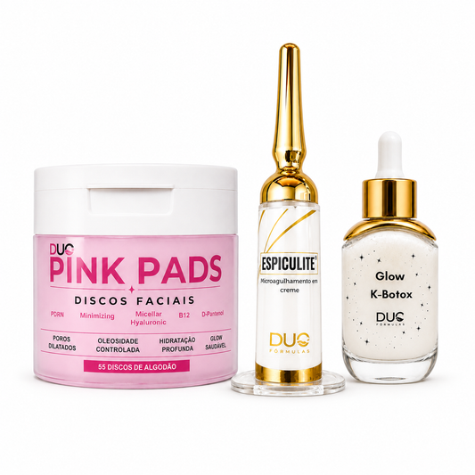 Kit Skincare Coreano Glass Skin — Pink Pads + Espiculite + Glow K-Botox